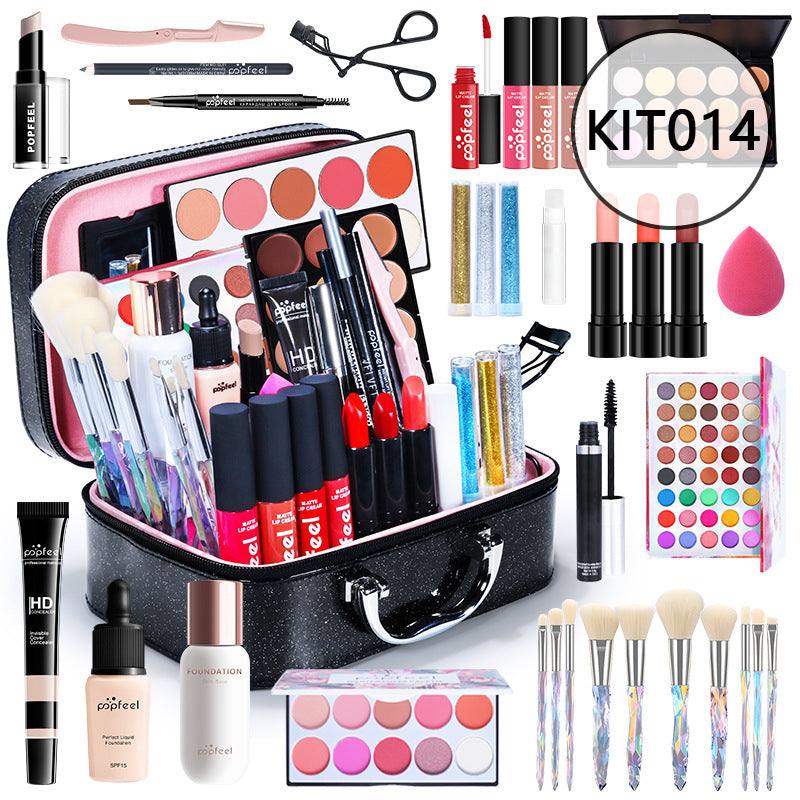 Beginner cosmetics makeup set complete for novices, students; white and natural nude shades in KIT014.