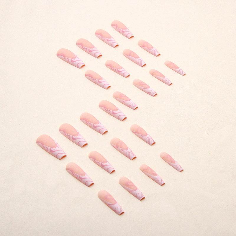 Heart Stripe Fake Nails - vividbella