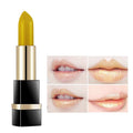 Golden lipstick with moisturizing effect showcased on lips - Vividbella