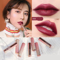 Starry lipstick shades with rose wood color on lips and glittery packaging - Vividbella