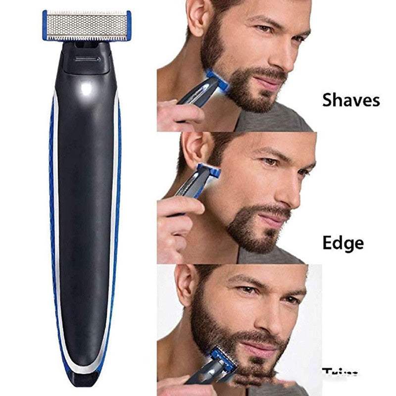 Household simple electric men's razor with sleek black design for efficient facial shaving.