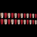 Red Jump Color Leopard Print Ballet False Nails - vividbella