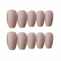 24 pieces of ballet khaki matte false nails - vividbella