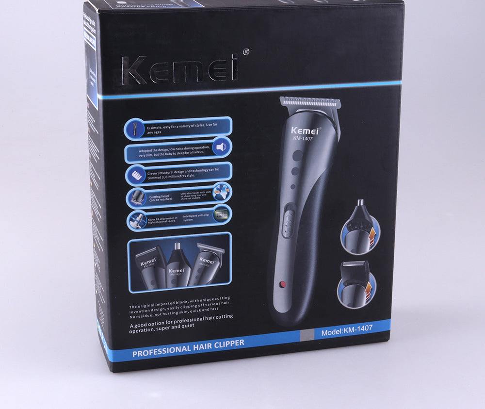 KEMEI All In1 Rechargeable Hair Clipper For Men Waterproof Wireless Electric Shaver Beard Nose Ear Shaver Hair Trimmer Tool - vividbella