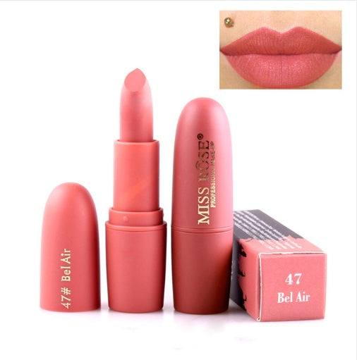 Matte moisturizing lipstick in shade 47 Bel Air with packaging - Vividbella