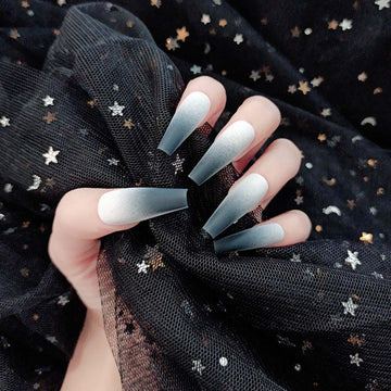 Long Ballet Flat Head Pointed Water Drop Fake Nails - vividbella