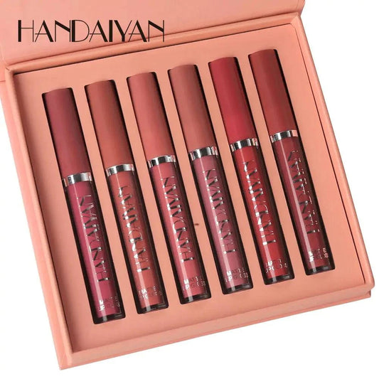 Liquid Lipstick Set - 6 Colors, Smooth Velvety Texture, Long-Lasting Waterproof Formula