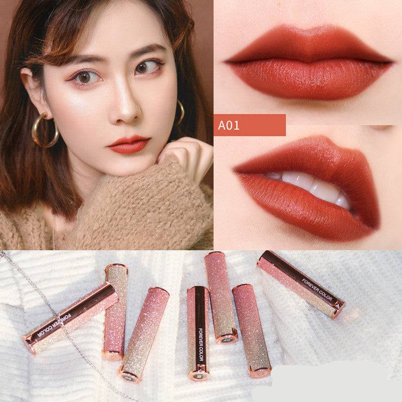 Starry lipstick in pumpkin color A01 from xixi, featuring rich, vibrant shade - Vividbella