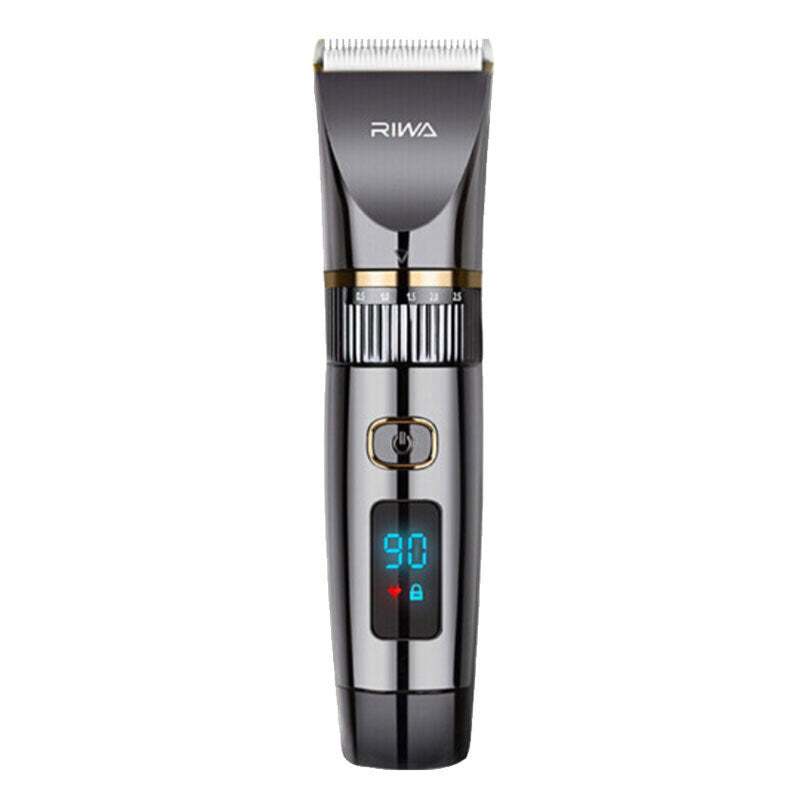 Household hair clipper electric shaver with LED display, titanium and ceramic blades, and waterproof body.