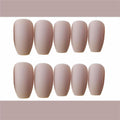 24 pieces of ballet khaki matte false nails - vividbella