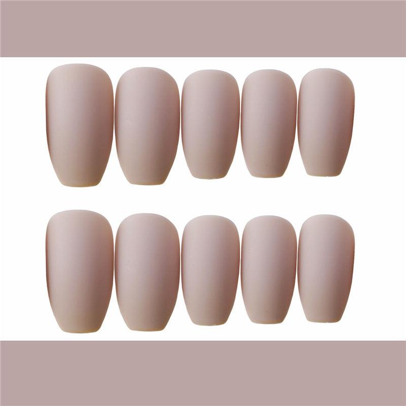 24 pieces of ballet khaki matte false nails - vividbella