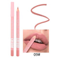 Matte lipstick lip liner in shade 09#, features pink color and a pencil design for precise application.