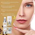 Eye contour serum with hyaluronic acid and coffee extract for fine lines.