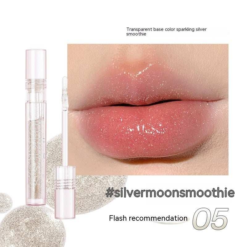 Transparent Lip Gloss with Moisturizing Effect, Silver Moon Ice Sands Shade.