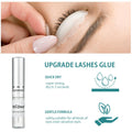 Eyelash lifting set with glue and applicator shown, promoting quick dry and gentle formula.