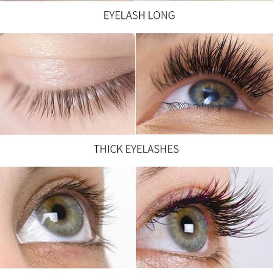 Eyelash growth liquid nourishing results with longer, thicker lashes.