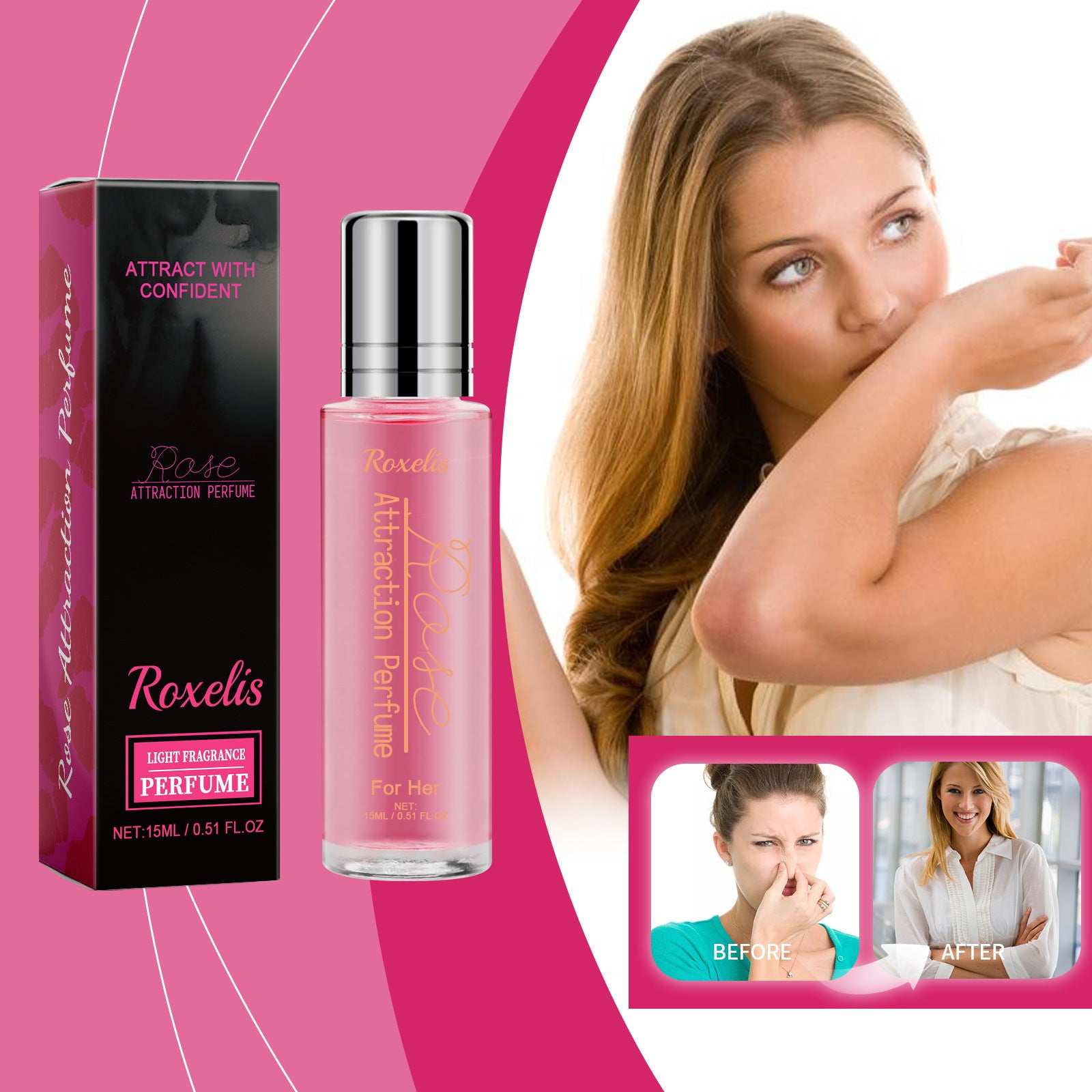 Rose Light Perfume Perfume Natural Portable Portable - vividbella