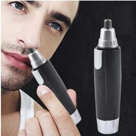 Electric nose hair trimmer for men and women with waterproof design and stainless steel blade.