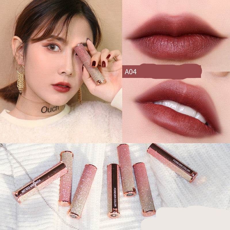 Starry lipstick in milk coffee color (A04) with packaging display - Vividbella