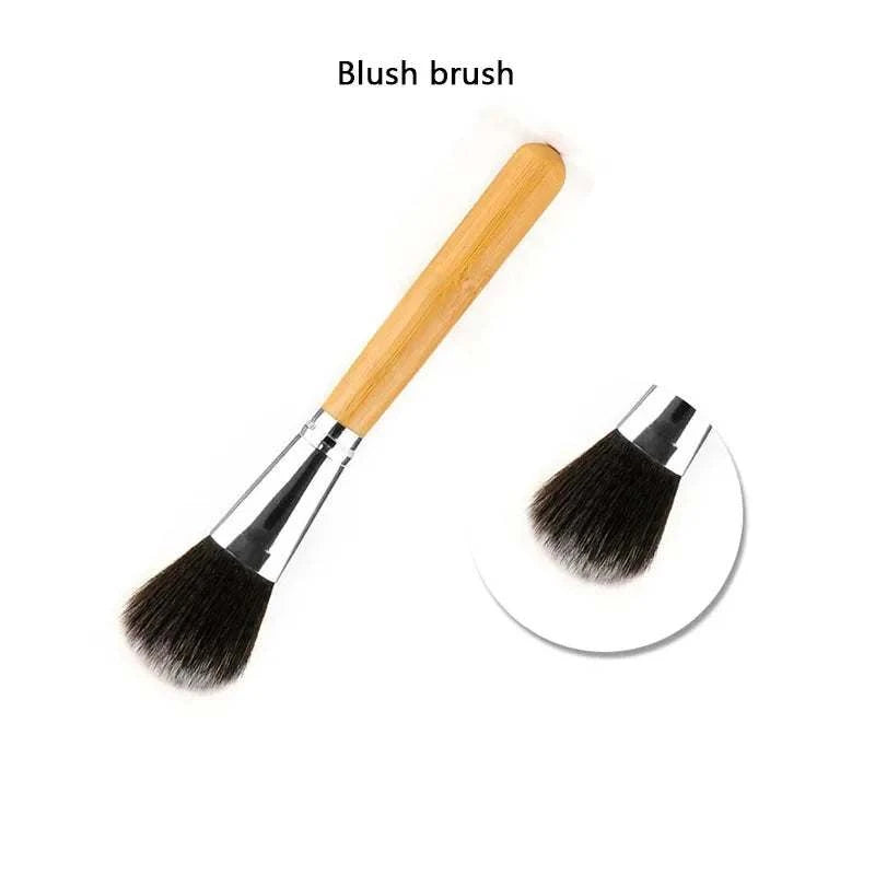 Makeup Brushes Bamboo Handle Powder Concealer Liquid Foundation Makeup - vividbella