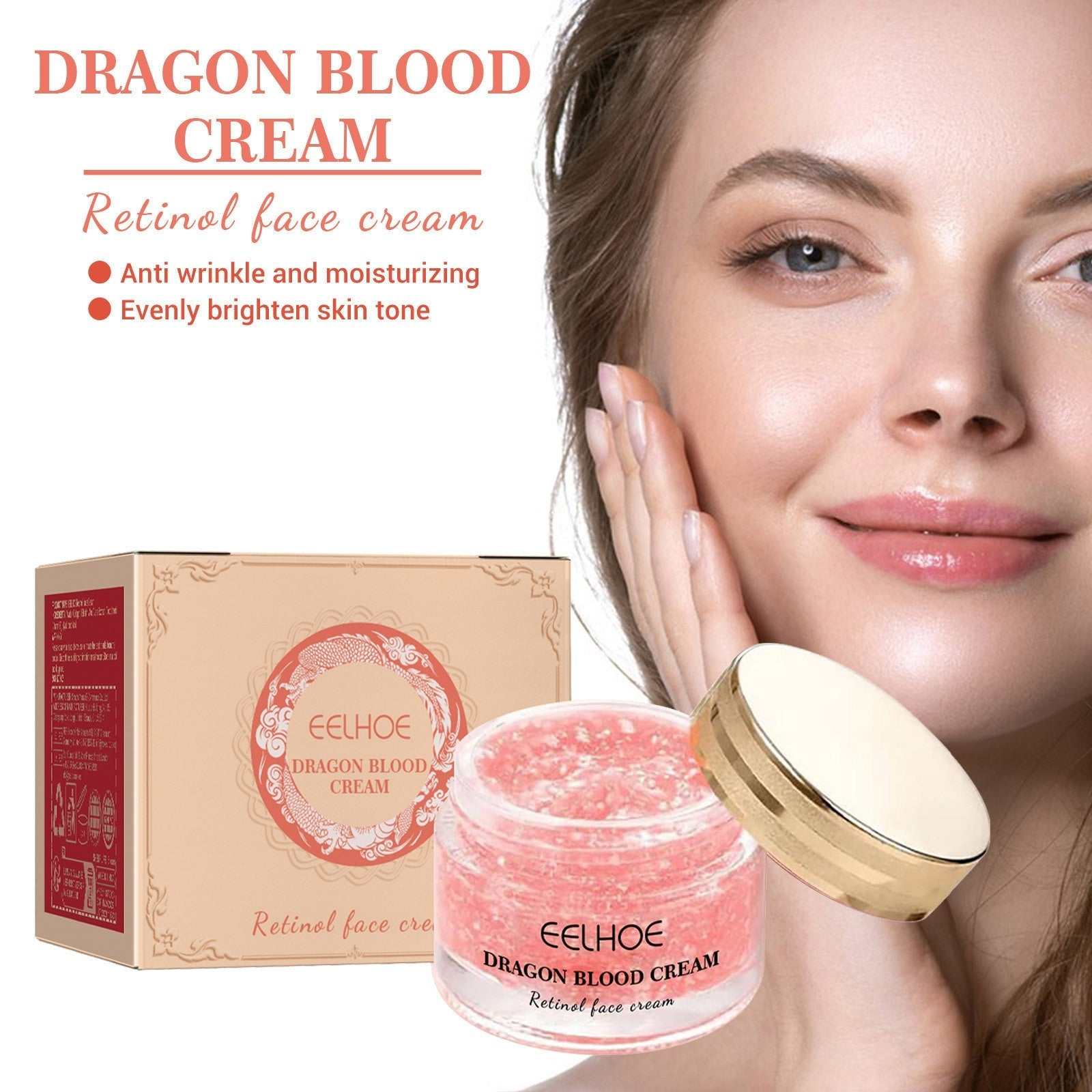 Retinol compact face cream for whitening and brightening skin, anti-wrinkle moisturizer, 50g jar.