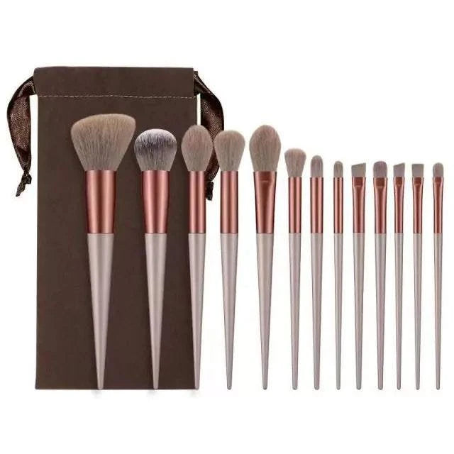 13-piece makeup brushes set for flawless beauty application, featuring versatile tools for foundation, blush, powder, and eyeshadow.