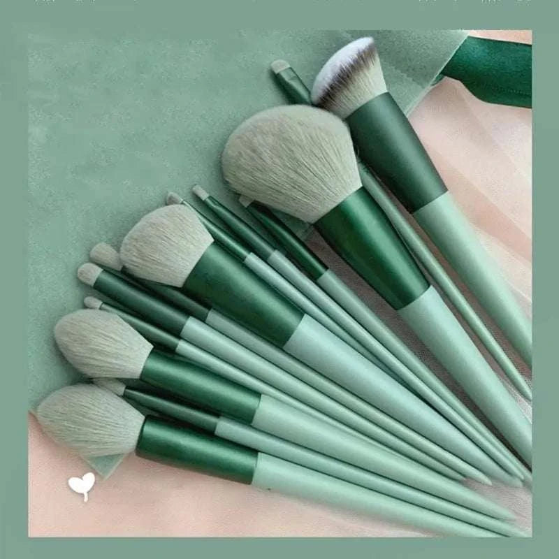 13-piece makeup brushes set for flawless beauty application, featuring versatile tools for foundation, blush, powder, and eyeshadow.