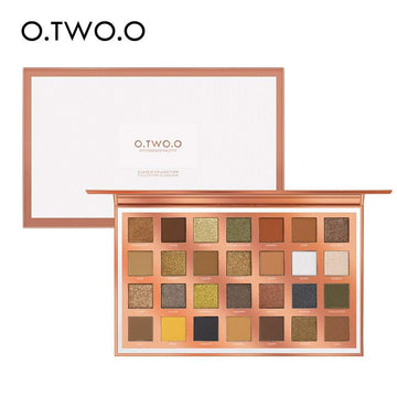 O.TWO.O 28 Colors Eyeshadow Palette  High Pigment Metallic Makeup - vividbella