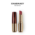 CHARMACY Nude Moist Luxury Lipstick with 8 natural colors, creamy texture, and shimmer finish.