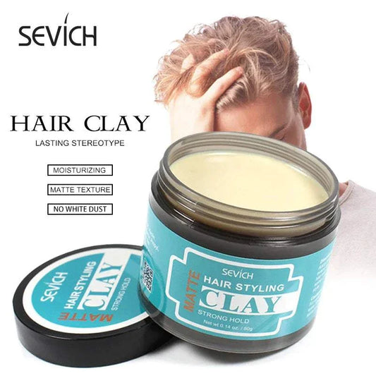 Sevich matte strong hold hair styling clay gel for men, featuring wax matte finish and molding cream for natural styling.