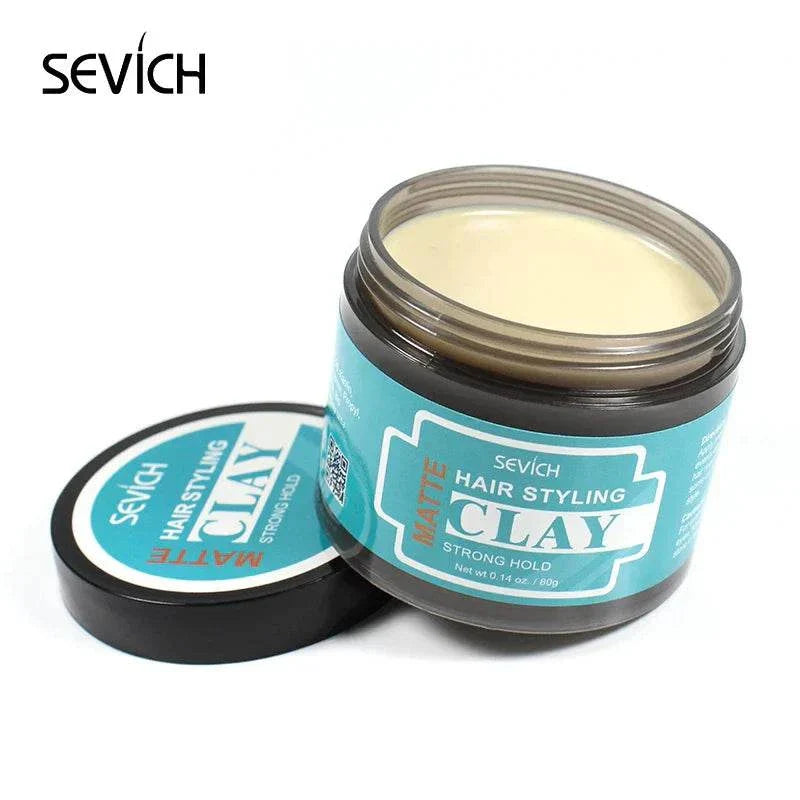 Sevich matte strong hold hair styling clay gel for men, featuring wax matte finish and molding cream for natural styling.