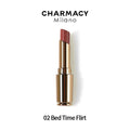 CHARMACY Nude Moist Luxury Lipstick with 8 natural colors, creamy texture, and shimmer finish.