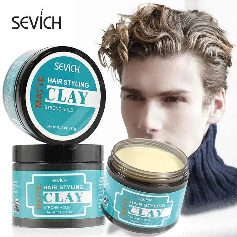 Sevich matte strong hold hair styling clay gel for men, featuring wax matte finish and molding cream for natural styling.