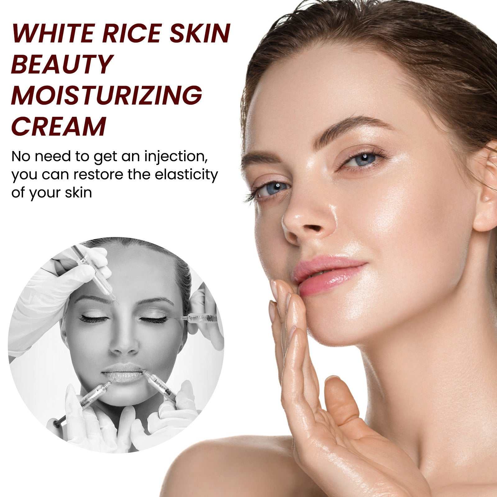 Rice anti-wrinkle facial cream for acne, melasma, pigmentation whitening; face lifting moisturizer, Korean cosmetics 30g.