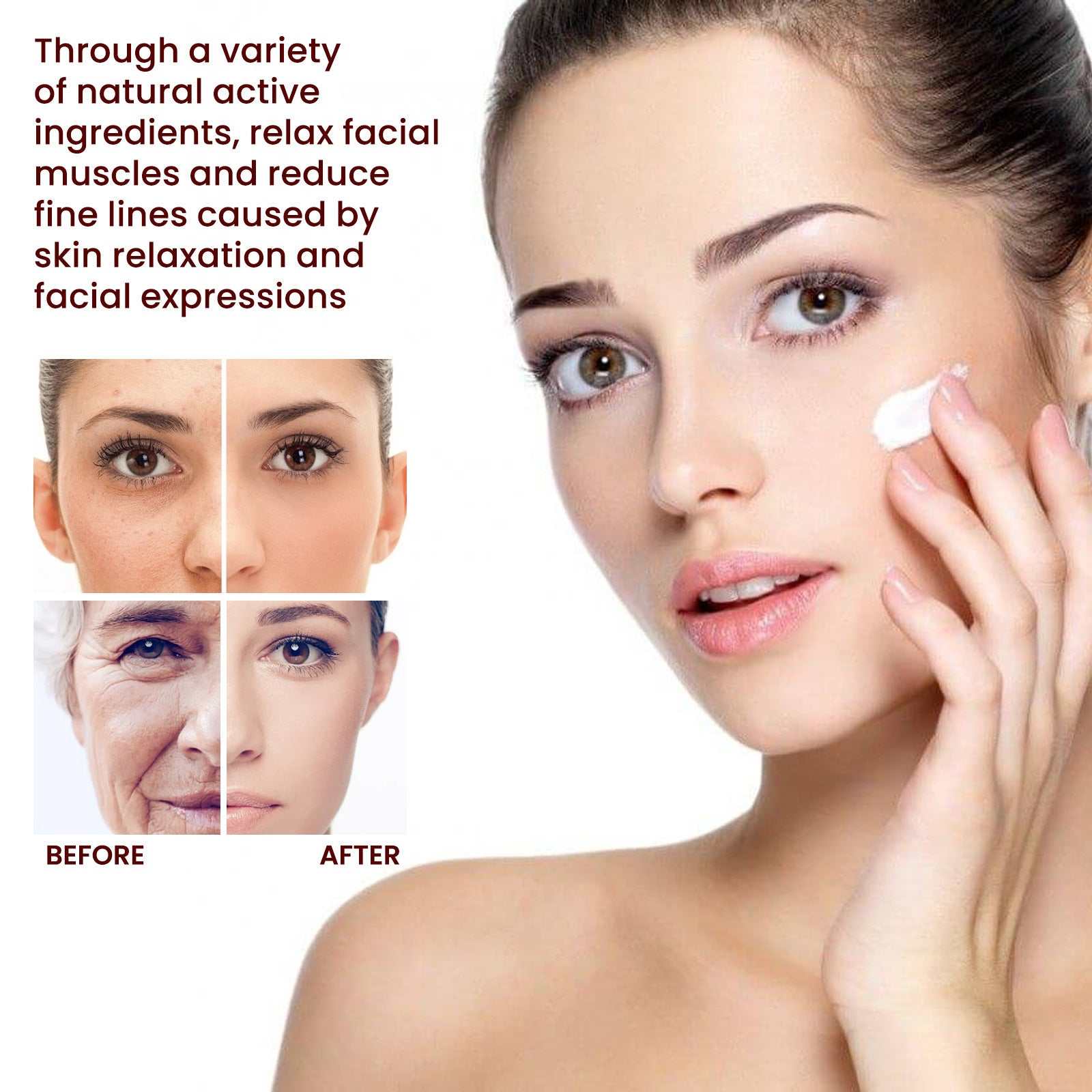 Rice anti-wrinkle facial cream for acne, melasma, pigmentation whitening; face lifting moisturizer, Korean cosmetics 30g.