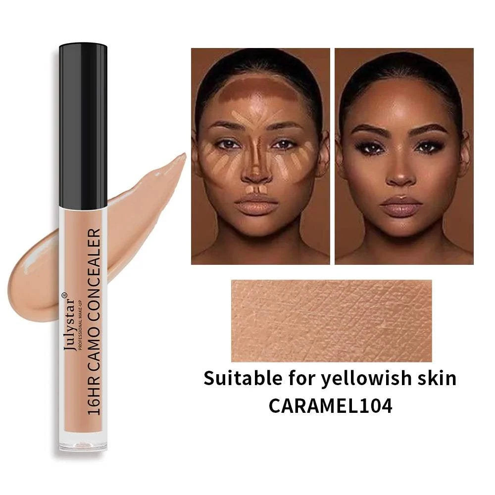 6-color full coverage concealer for dark circles and blemishes, suitable for all skin tones.