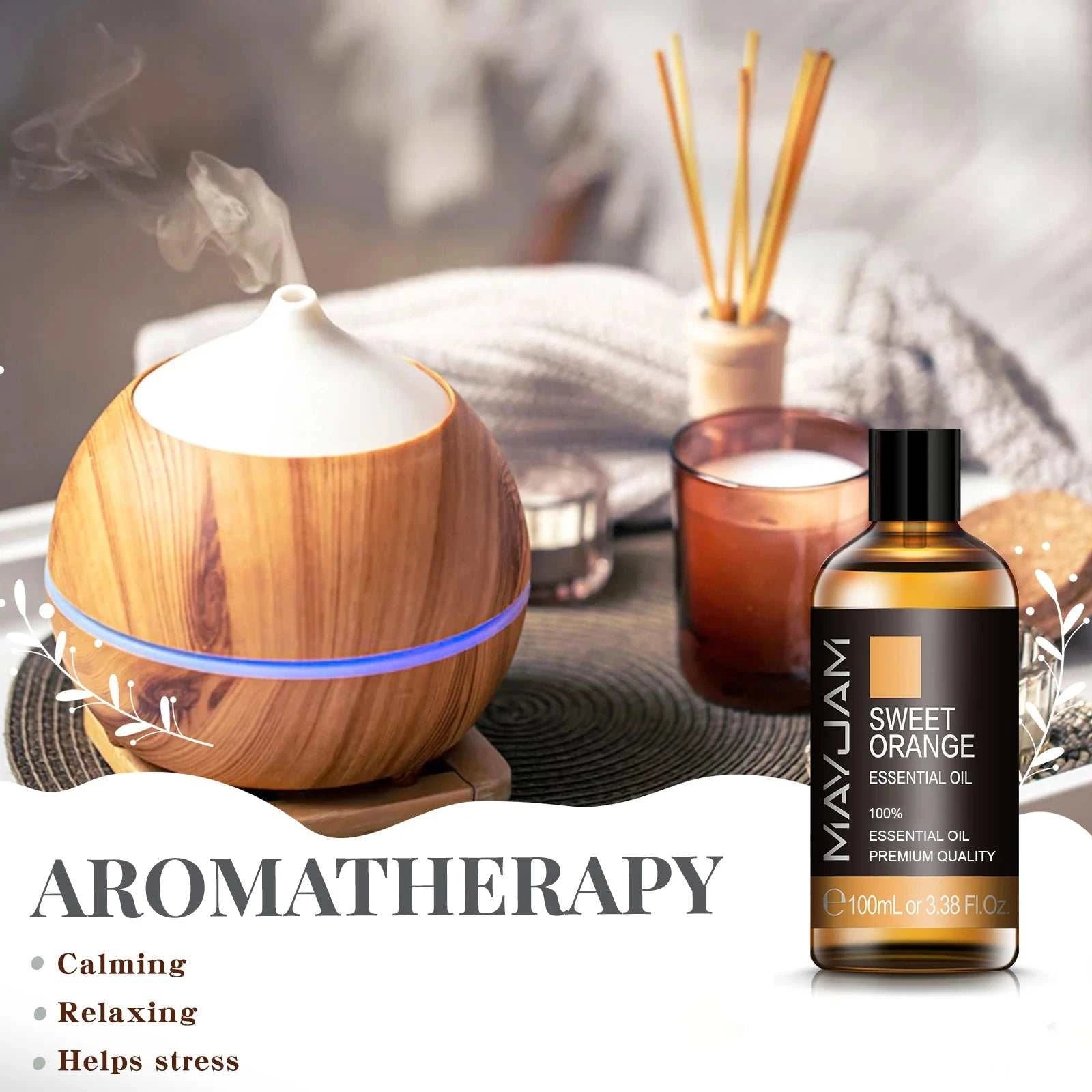 MAYJAM 100ML Pure Aroma Essential Oils Cinnamon Rosemary Cedarwood Lemongrass Tea Tree Massage Humidifier - vividbella