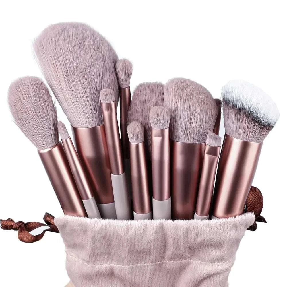 13-piece makeup brushes set for flawless beauty application, featuring versatile tools for foundation, blush, powder, and eyeshadow.