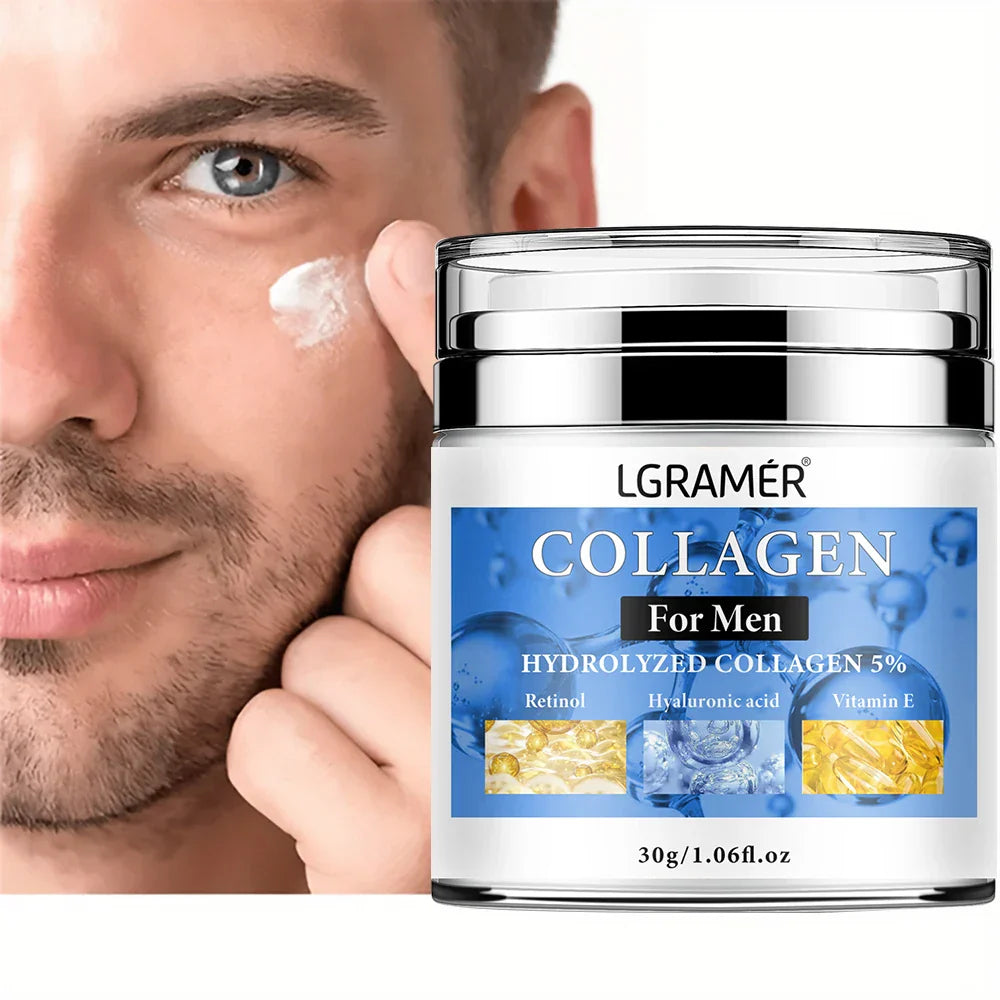 Anti-wrinkle cream for men with retinol, 30ml jar, firming and moisturizing.