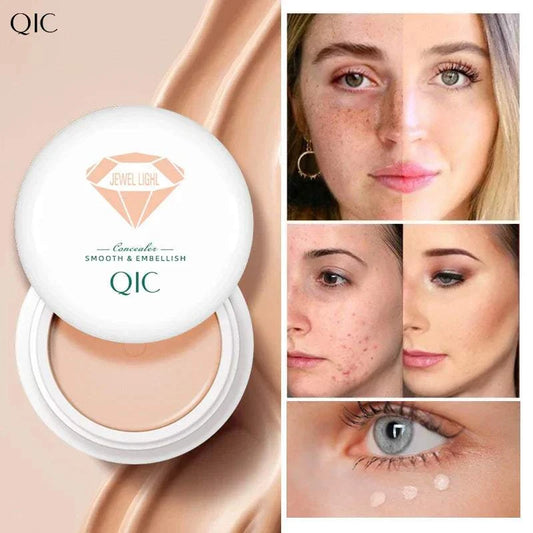 Full coverage foundation concealer for face freckles and dark circles with natural finish.