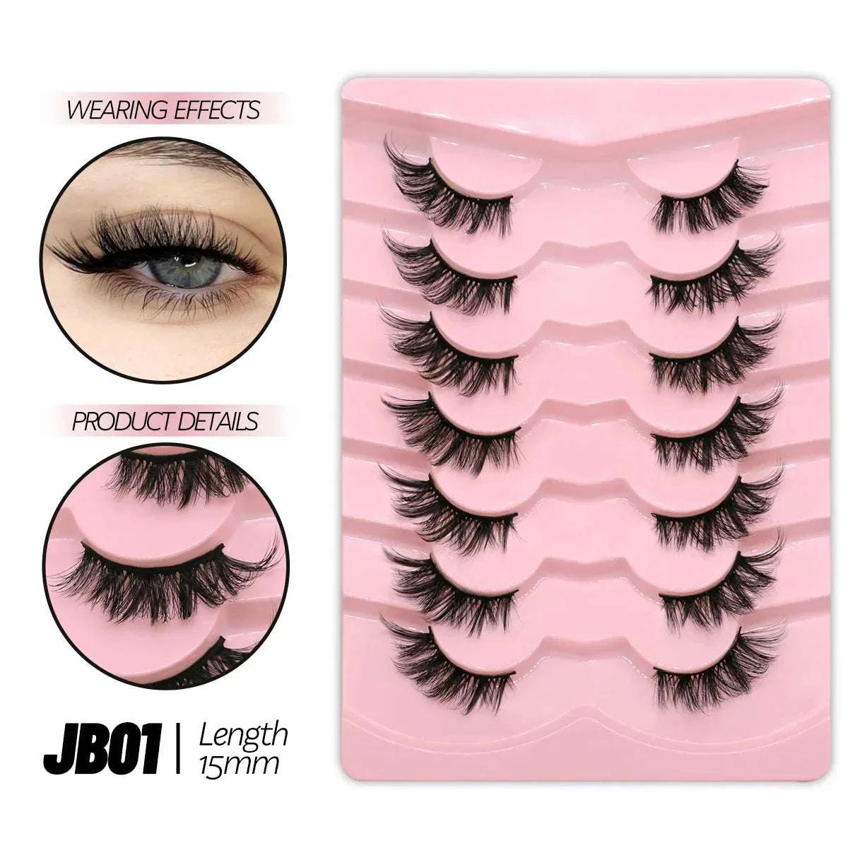 Mermaid Shop Half Lashes 5/7/10 Pairs Half Lashes Soft Natural Cat Eye Lashes Makeup Tool Fake Eyelashes Extension Fluffy Faux Cils - vividbella