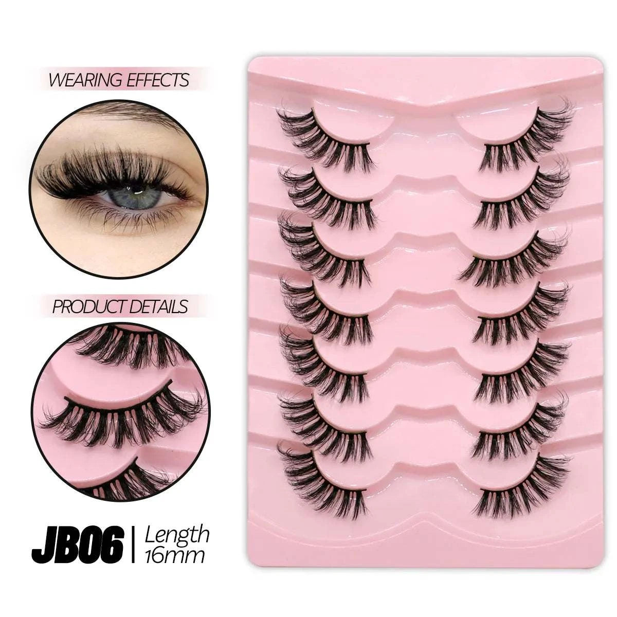 Mermaid Shop Half Lashes 5/7/10 Pairs Half Lashes Soft Natural Cat Eye Lashes Makeup Tool Fake Eyelashes Extension Fluffy Faux Cils - vividbella