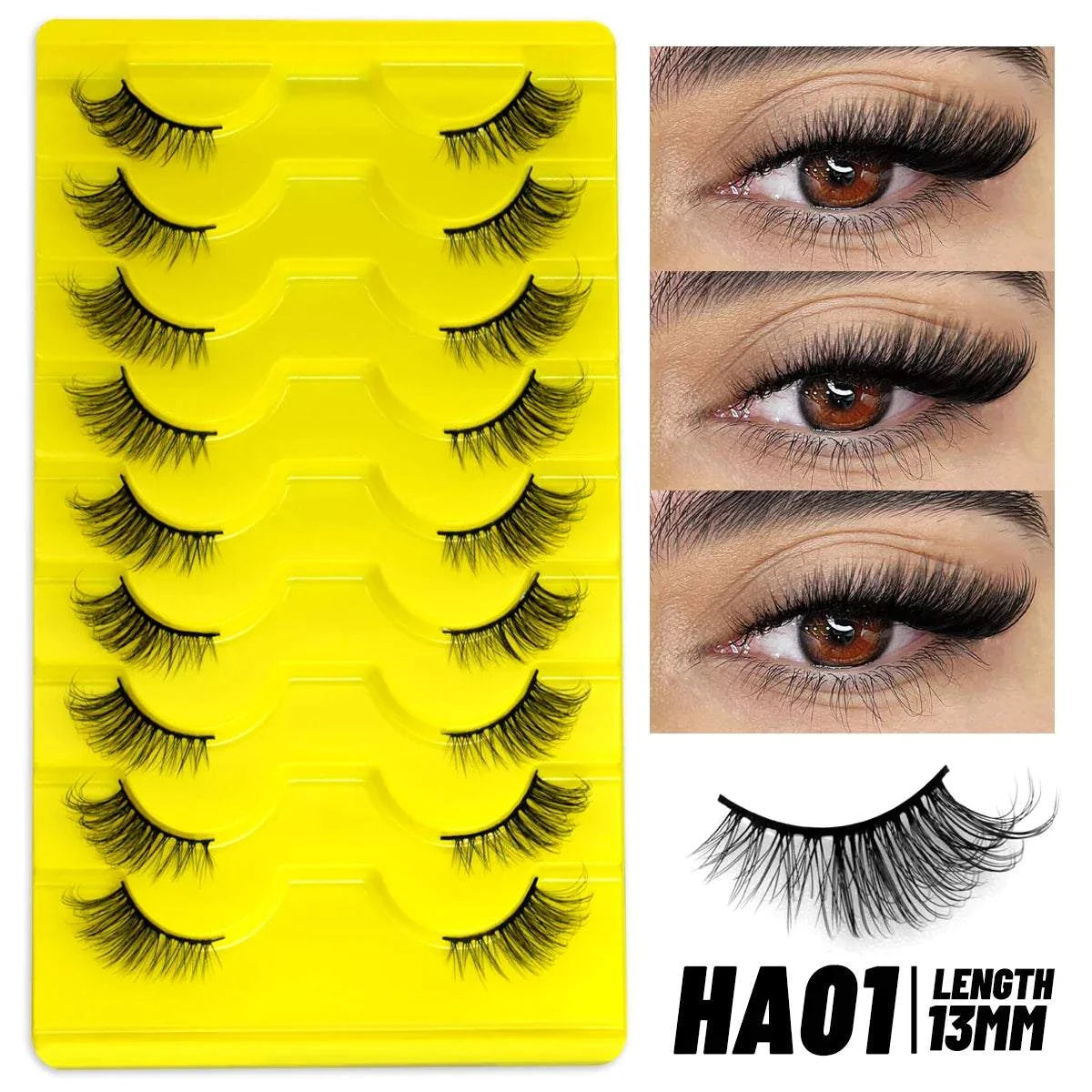 Mermaid Shop Half Lashes 5/7/10 Pairs Half Lashes Soft Natural Cat Eye Lashes Makeup Tool Fake Eyelashes Extension Fluffy Faux Cils - vividbella