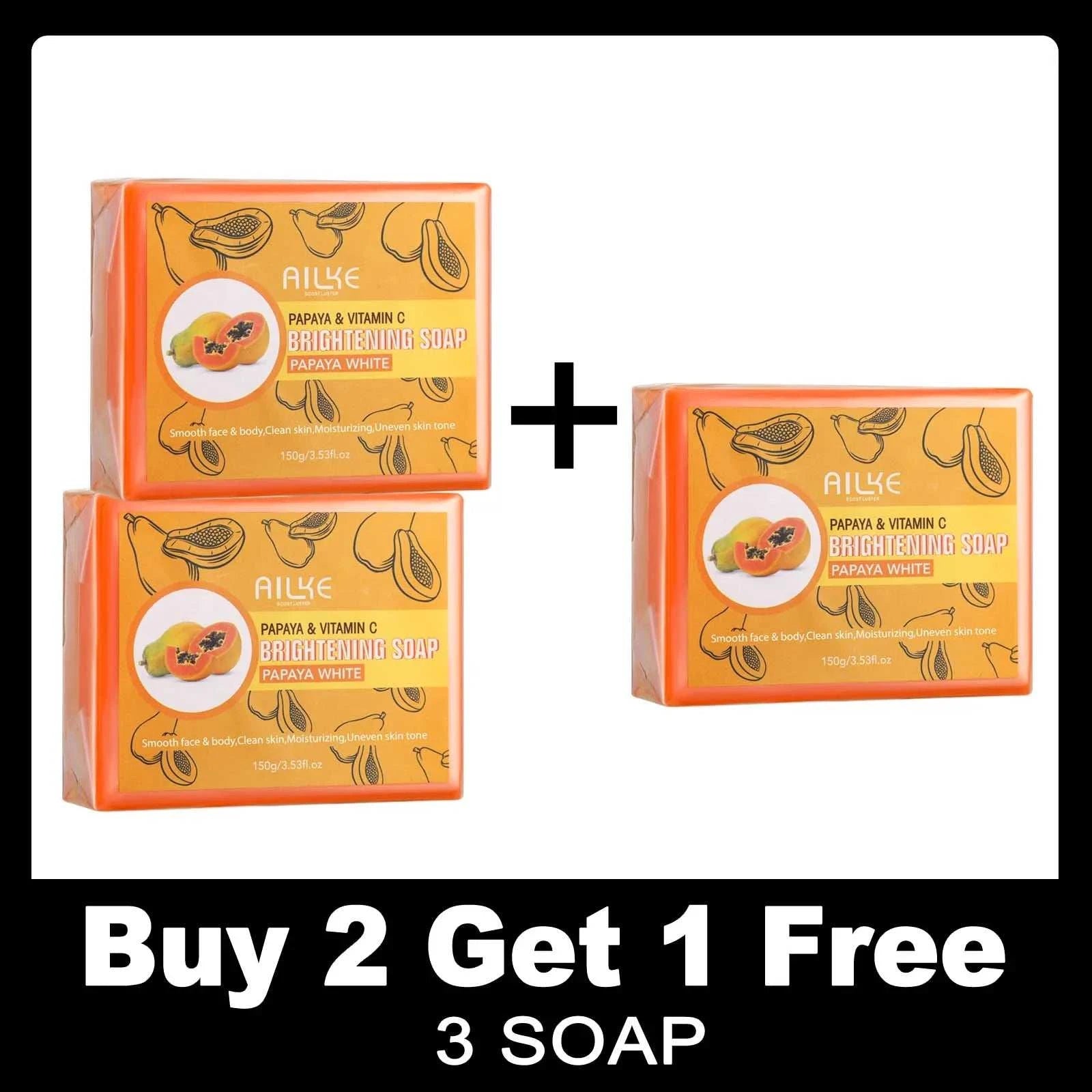 AILKE Papaya Handmade Cleaning Soap for Smooth & Soft Skin - Vividbella