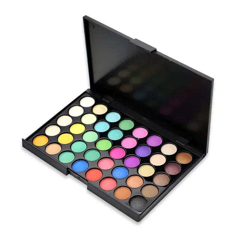 40 Color Matte Eyeshadow Palette with Glitter, Powder, Brush Set