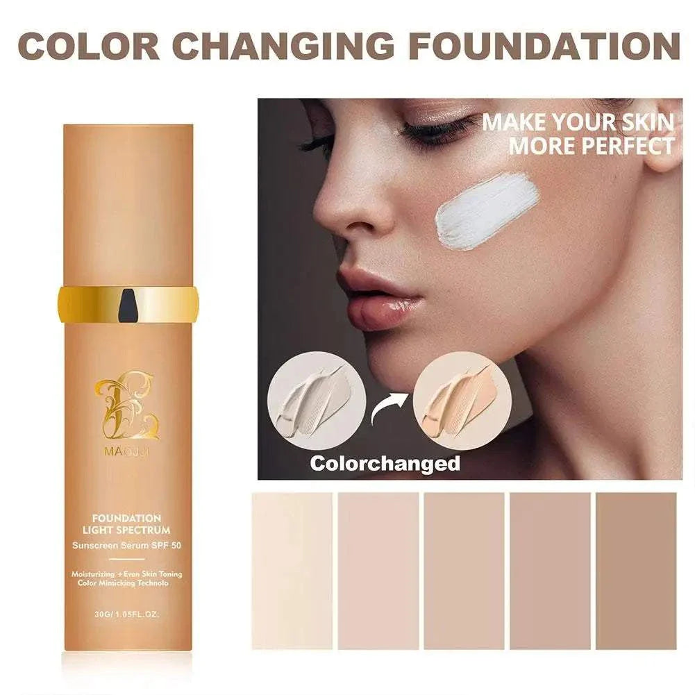 4-in-1 color changing concealer foundation with moisturizing and concealing effects for dark circles.