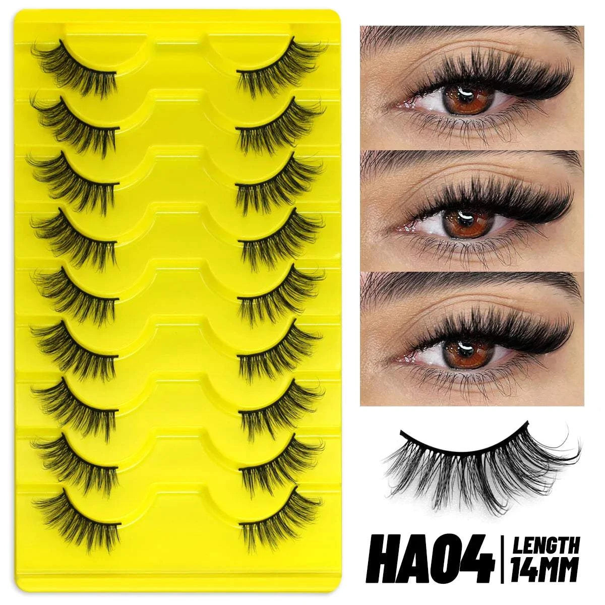 Mermaid Shop Half Lashes 5/7/10 Pairs Half Lashes Soft Natural Cat Eye Lashes Makeup Tool Fake Eyelashes Extension Fluffy Faux Cils - vividbella