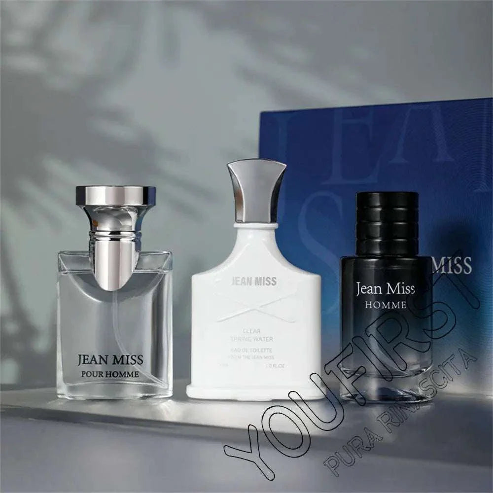 Luxury 90ml perfume men gift box set with 3 colognes from Jean Miss.