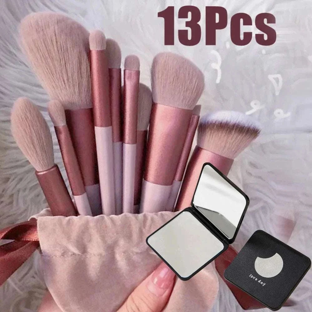 13-piece makeup brushes set for flawless beauty application, featuring versatile tools for foundation, blush, powder, and eyeshadow.