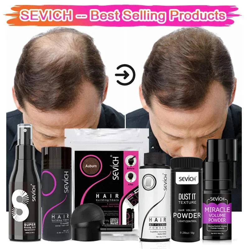 Sevich Hair Building Fibers Powder Spray Keratin for Thicker Hair and Anti Hair Loss.